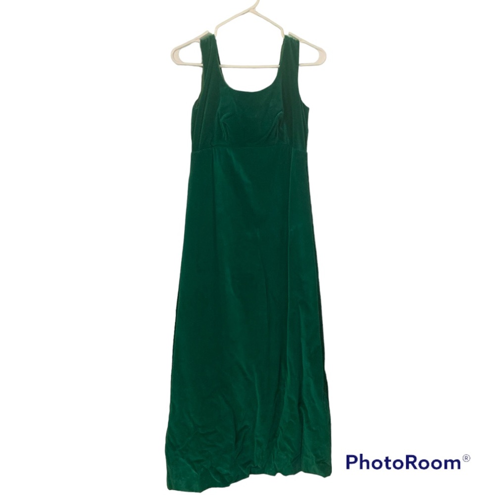 Vintage Green Velvet Long Dress size XS Look at pictures